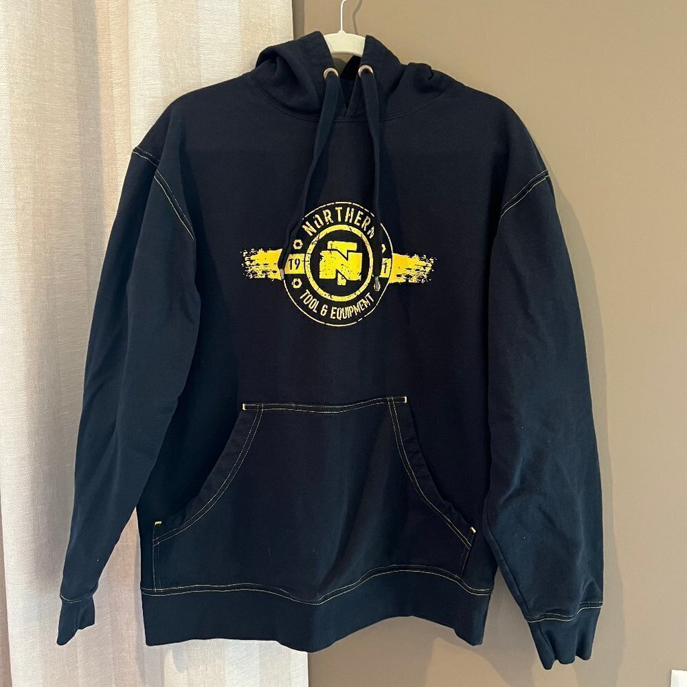 Northern Tool Black & Yellow Hoodie Sweatshirt, Size Medium